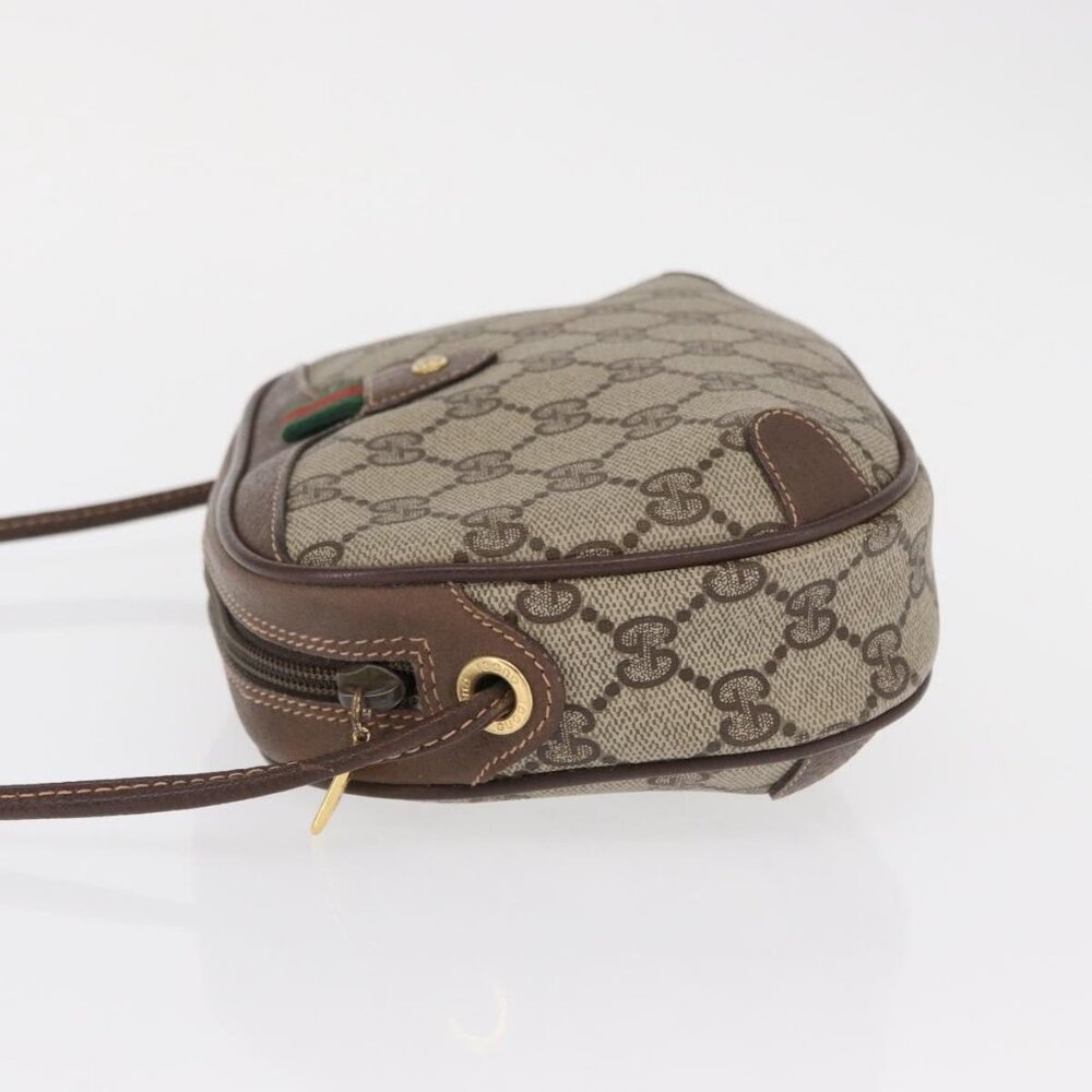 Authentic GUCCI GG Supreme Web Sherry Line Bag PVC Beige Gold 156 02 066 - Picture 12 of 16